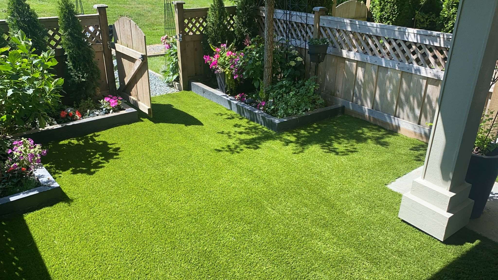 artificial grass in front of home